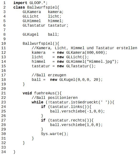 Code Ballwurfspiel