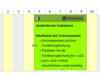 Bild: Verkürzen / Verlängern von Unterrichtsvorhaben