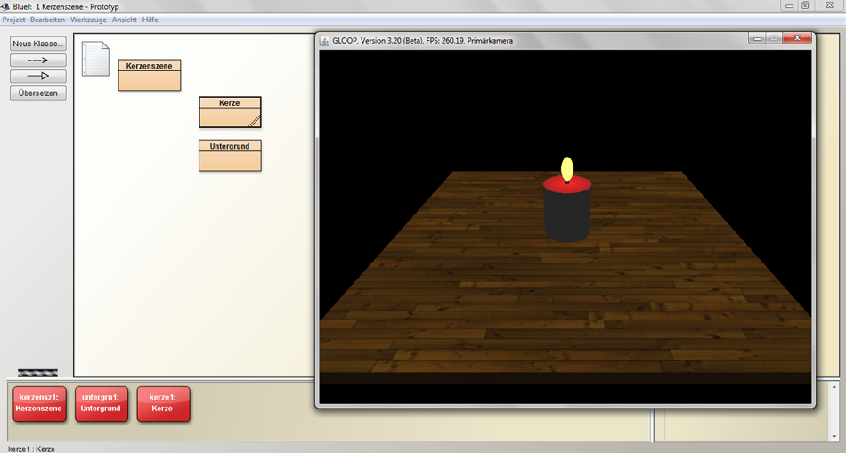 Abbildung 2: Laufender Prototyp zum Projekt Kerzen