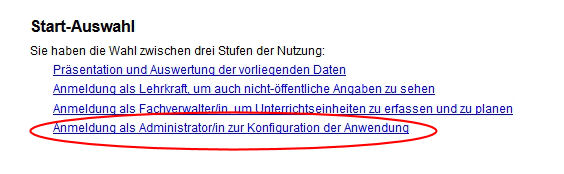 Bild: Anmeldung als Administrator