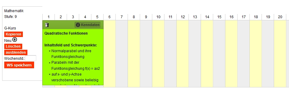 Bild: erstes Unterrichtsvorhaben in der Partituransicht