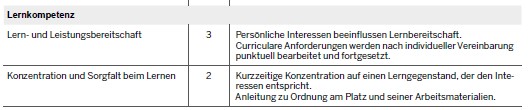 Einschätzung Lehrkraft