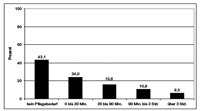 Balkendiagramm: Zeitlicher Pflegebedarf