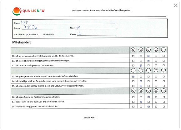Selbsteinschätzung Jan